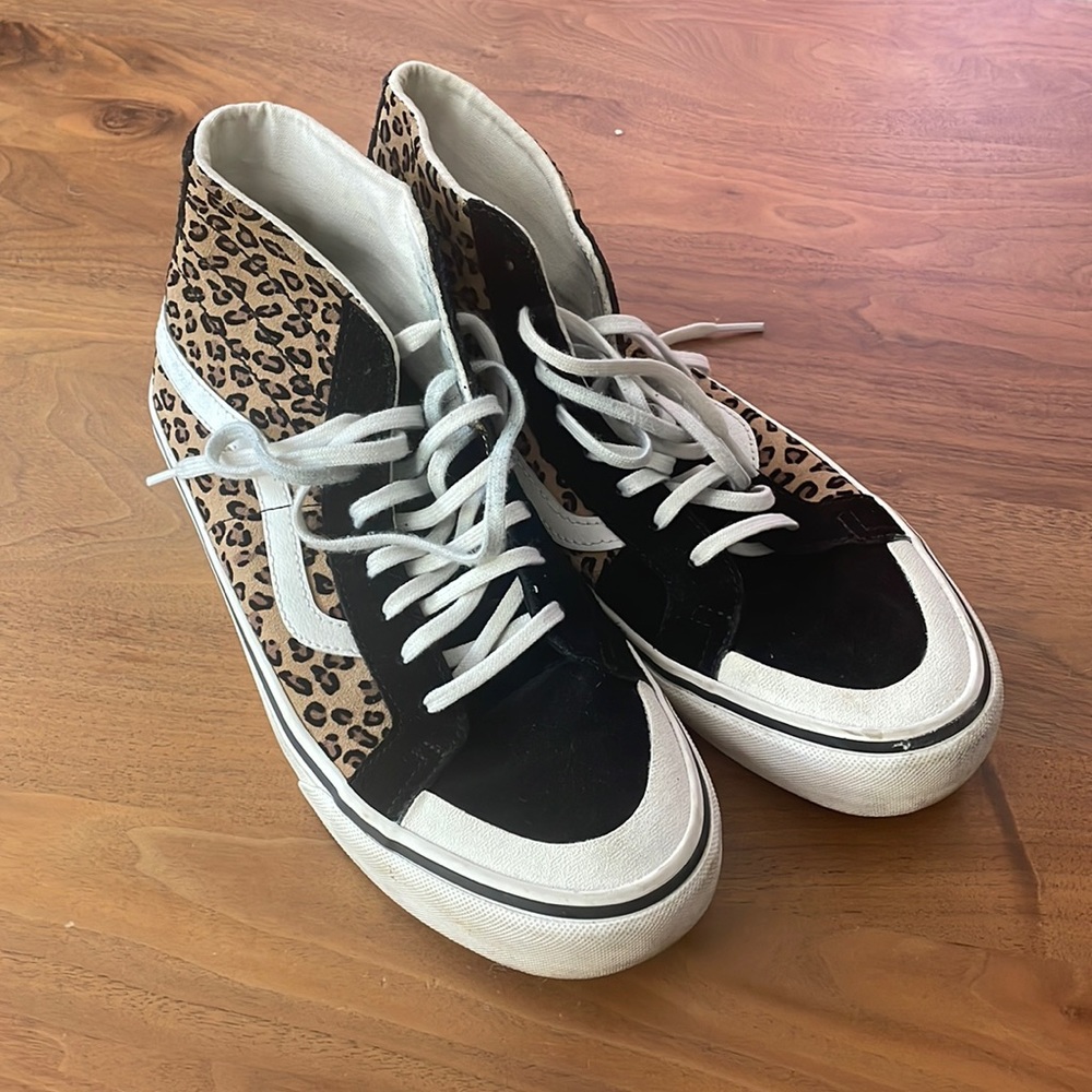 Vans high top leopard sneakers size 10.5W